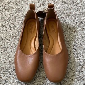 Born Tan Leather Slip-On Flats